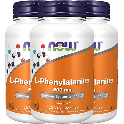 나우푸드 L-페닐알라닌 500mg 베지 캡슐, 120캡슐, 3개