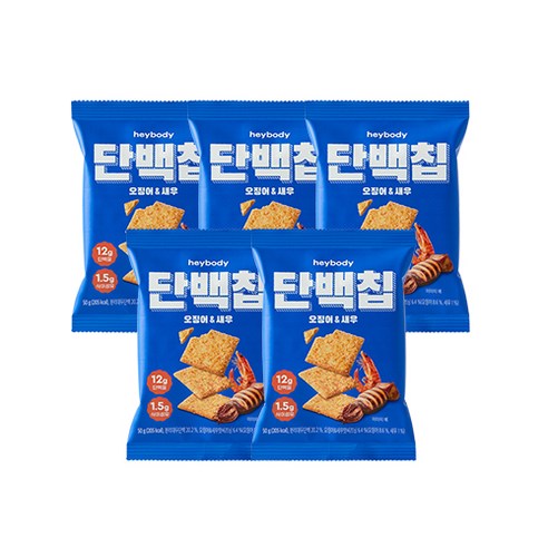 헤이바디 단백칩 오징어&새우 50g, 5개