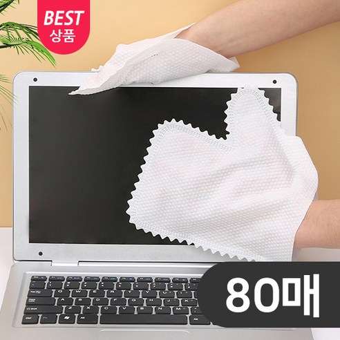 로비니샵 홈클리닝 전문가가 추천하는 먼지제거 부직포 청소장갑, 화이트, 80개