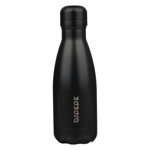 bjpkpk 스테인리스 스틸 단열 보온병, 1개, 쿨 블랙, 350ml