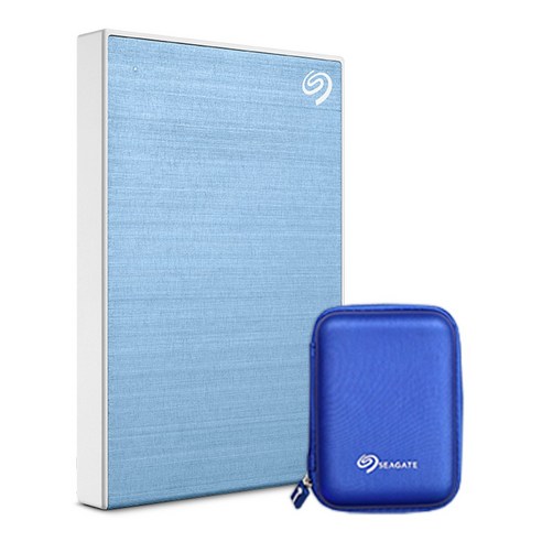 씨게이트 ONE TOUCH HDD 외장하드 + 파우치, LightBlue, 1TB