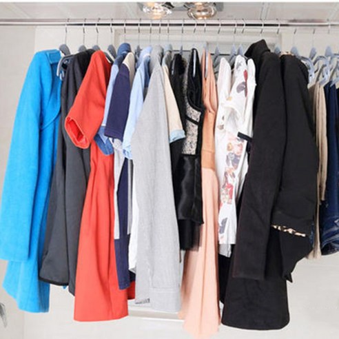 SJSHOP 봄 확장 가능한 텔레스코픽 커튼 옷로드, {"수건소재":"스테인레스 스틸"}, 실버