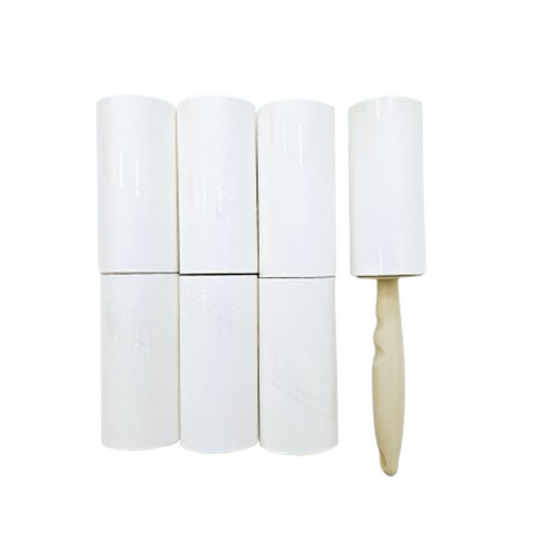 수논 테이프클리너 사선컷팅 돌돌이 찍찍이 본체 1개+리필형테이프 6개, 베이지, 1세트