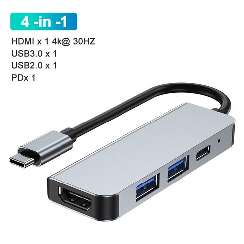 [XIG] USB C 허브 3.0 USB 유형 C 어댑터 4K HDMI 유형 C 허브 USB 분배기 3 USB, 4 in 1