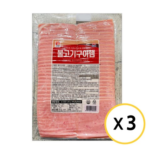 [사조오양] 불고기구이햄 3kg(1kg+1kg+1kg)