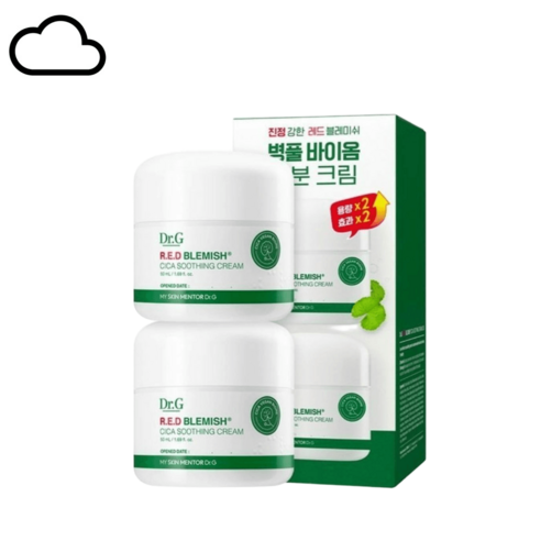 닥터지 레드 블레미쉬 수분크림 2개 촉촉 진정 시카 수딩 크림 50ml, 50ml 2개