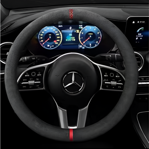 레드레몬 Autolab 프리미엄 알칸타라 핸들커버, 레드