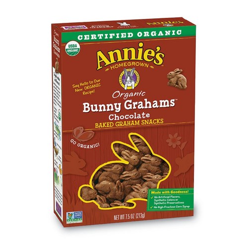 Annie''s Homegrown 버니 그레이엄 허니 스낵, Chocolate, 213g