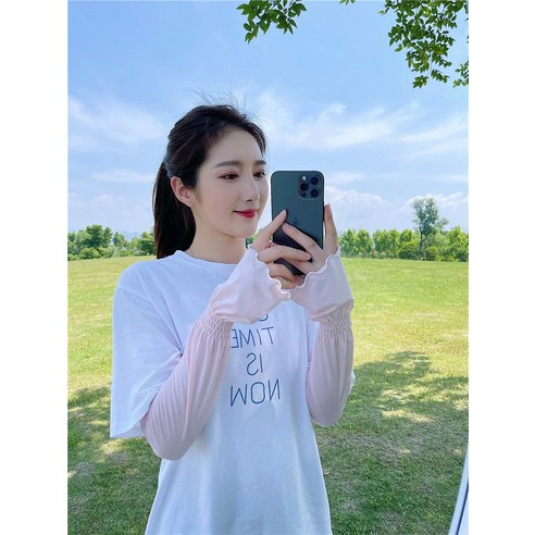DFMEI 솔리드 컬러 아이스 슬리브 선 스크린 핸드, DFMEI 분홍색