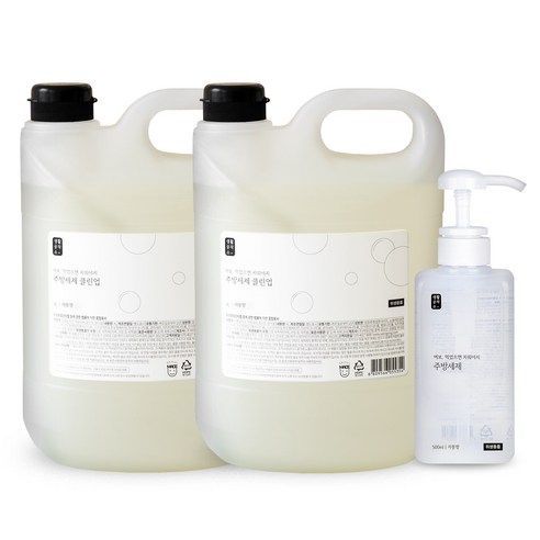 생활공작소 주방세제 클린업 4L x 2입 + 500ml x 1입, 쌀뜨물향