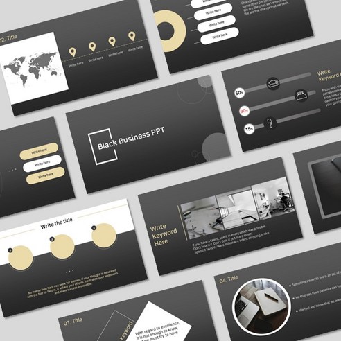 [블랙 PPT 템플릿] B3 모핑효과가 있는 비즈니스 보고서 제안서 사업계획서 IR피칭용 피피티
