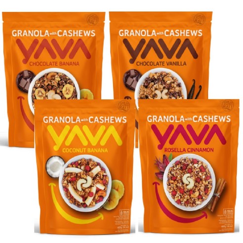 YAVA granola 야바 그래놀라 시리즈 4가지맛(전체1600g) 초콜릿 코코넛 바닐라 시나몬, 1개, 1.6kg 파가니니비올라