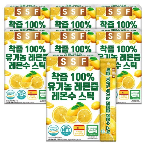 유기농 레몬즙 레몬수 스틱 100% 착즙 원액, 280g, 12개