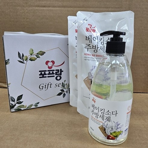 [선물세트]베이킹소다 주방세제 3p세트 500ml 1개 + 리필300ml2개, 상세페이지 참조, 상세페이지 참조, 상세페이지 참조