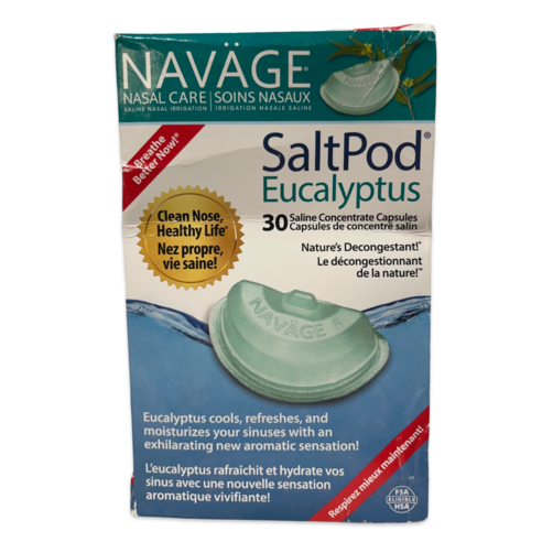 NAVAGE Nasal Care Salt Pod SaltPod Eucalyptus 30 Capsules Exp 10/26 NIB SEALED 807016