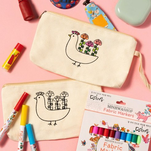 민화샵 패브릭 파우치, 나만의 파우치 만들기 민화도안