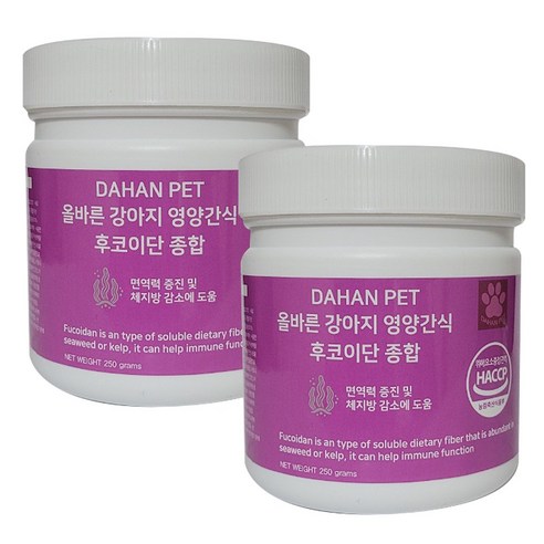 다한 강아지 대용량 영양제 후코이단 250g, 종합건강, 2개
