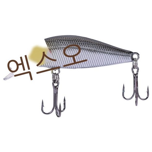 미물 소검 완침 미노루아 미끼 5.3cm3g 민물 낚시 넙치 흑어 가짜 미끼 5P, 보통 갈고리, H 블랙백 실버