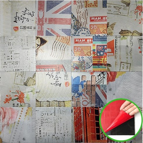 셀프 DIY 접착식 메탈 타일 (붙이는 스티커 현관 주방 벽), 07.YM-2508그린