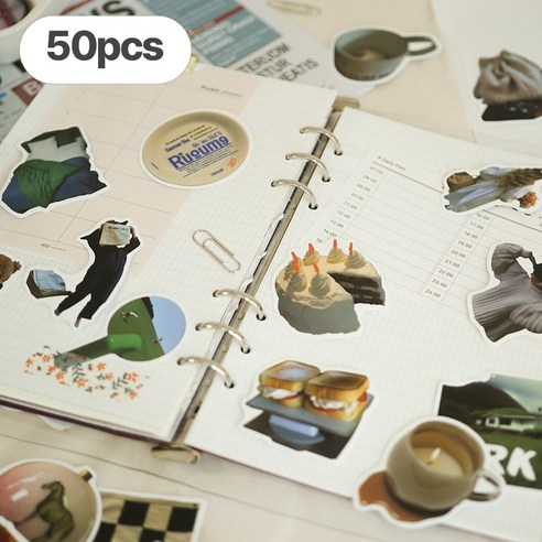 디어플레이스 생활방수 리무버블 캐리어 노트북 스티커, 2세트, 02_무드베이지_50pcs