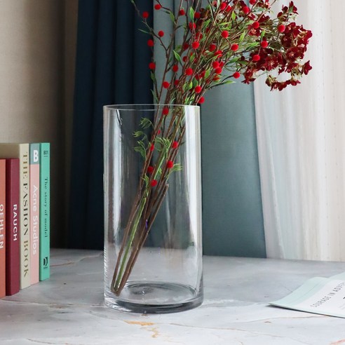 우아함과 내구성을 겸비한 잎새리빙의 원통형 대형 유리 화병