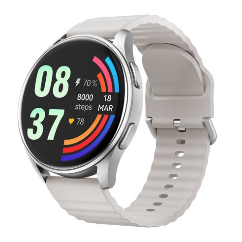 DAICOO 통화가능 GPS 블루투스 스마트워치 대화면 한글판 R6, GPS + 블루투스, 3.5cm, 실버