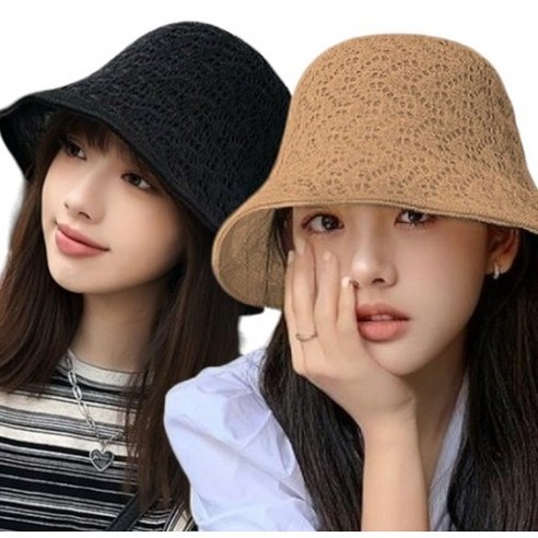 글램공식 여름 2개 린넨 벙거지 버킷햇 모자