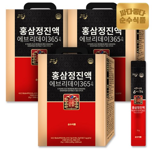 순수식품 홍삼정진액 에브리데이 365 스틱, 10g, 300개