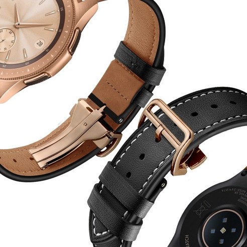 갤럭시 워치를 위한 고급스러운 가죽 스트랩: 프로 클래식 싱글 디버클 시계줄