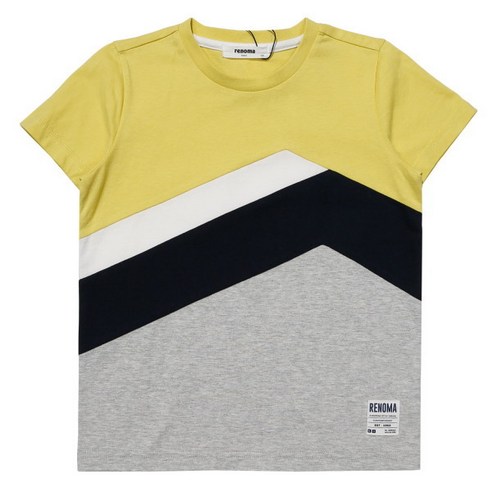 [레노마키즈] 남아 절개 배색 라운드 T_r2021t104_구로2001