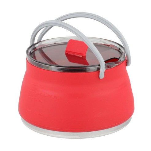식품 학년 실리콘 여행 접이식 냄비 휴대용 접이식 캠핑 주전자 커피 우유 히터 주방 홈 여행 용품, 빨간색, 15x15x9.5cm