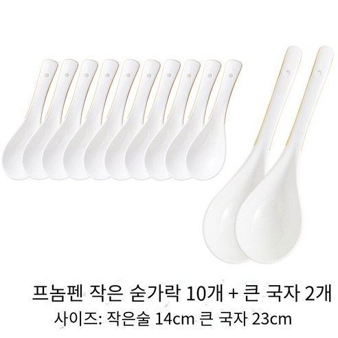 유럽식 프놈펜 요리 10 개 가정 먹는 그릇 국수 수프 그릇 밥 그릇 세트, 10 작은 숟가락 2 큰 숟가락 세트