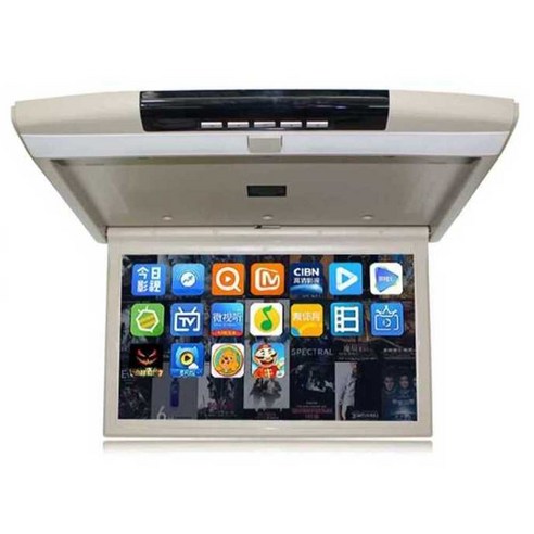 차량용 자동차 천장 모니터 티비 천장형 카니발 TV 차량 스마트 보조 차박 19인치 접이식 서브 미니, 15인치 그레이(MP5+HDMI)