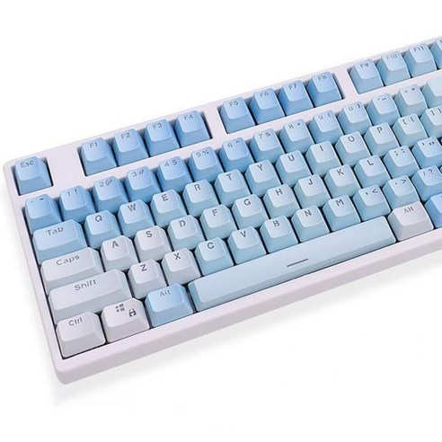 파스텔 키캡 104 키 선셋 백라이트 그라데이션 두께가 있는 PBT OEM 프로필 기계식 키보드 87 61 전용 키캡(레인보우), BLUE