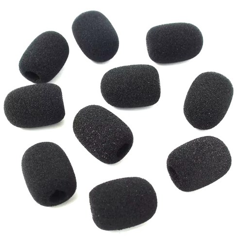 AFBEST 100 pcs 마이크 헤드셋 그릴 앞 유리 스폰지 폼 블랙 커버 30mmx8mm, Black