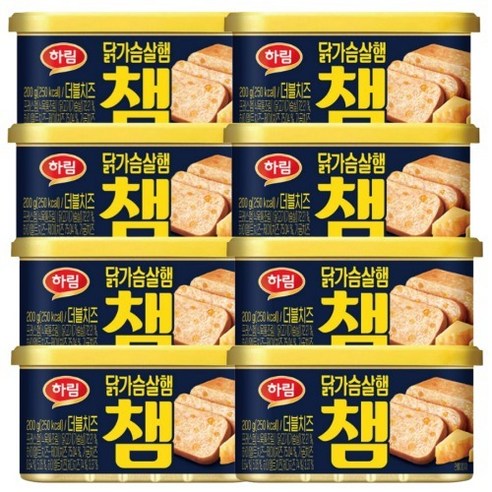 하림 닭가슴살햄 챔 더블치즈 200g 도시락 반찬 캠핑 여행, 4개
