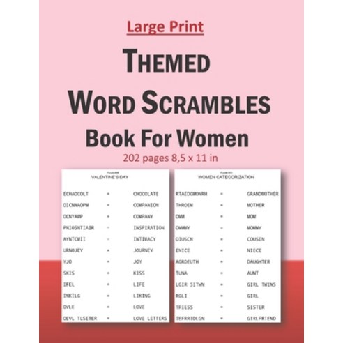 Large Print Themed Word Scrambles Book For Women: Mind and brain exercice word scrambles for women a... Paperback, Independently Published