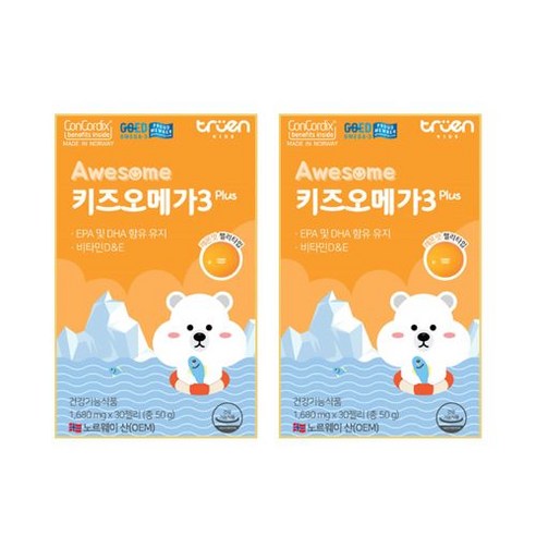 리뉴얼 어썸 키즈오메가3, 30정, 2개