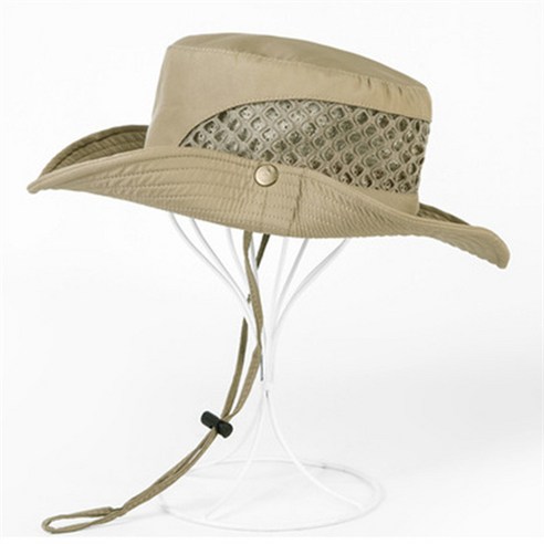 따봉오빠 여름 햇빛 챙 벙거지 등산 캠핑 낚시 턱끈 모자 YY5226, 베이지