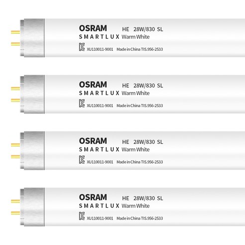 오스람 T5 형광등 HE 28W 830 전구색 SL, 4개
