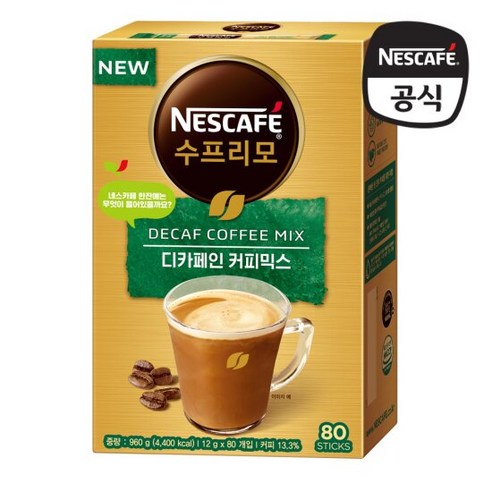 네스카페 수프리모 디카페인 커피믹스 80T, 1개, 단품