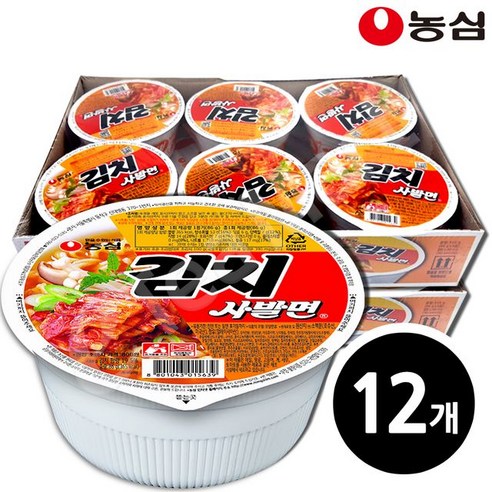   농심 김치 사발면 86g x 6 x 2개, 12개