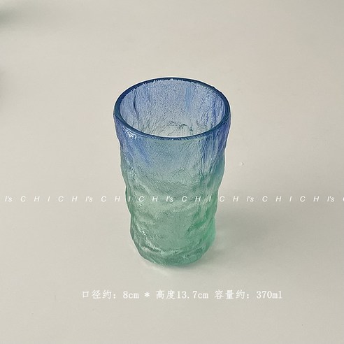 DFMEI 예쁜 머그잔 그라데이션 빙하 글라스 컵 노르딕 레스토랑 과일즙버블 컵, DFMEI 라임 - [1마리 프리미엄]