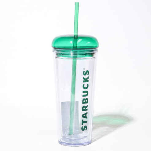 시원하고 스타일리시한 스타벅스 그린 워드마크 폼 콜드컵