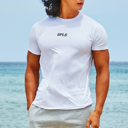 유피라운지 에센셜 드라이 Dry-fit 머슬핏 반팔 티셔츠