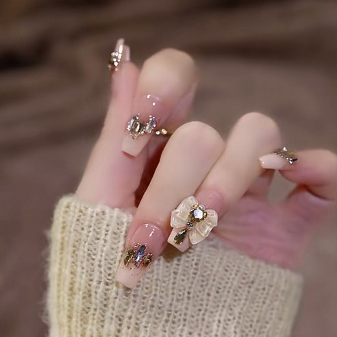 걸스코코 럭셔리 스톤 네일팁 셀프네일 인조손톱 화려한네일 모음전51종, 2개, NAIL-N484