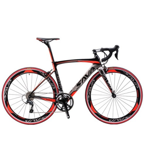 SAVA 로드 바이크 배틀 윈드 2-R3000-18S 탄소 섬유 로드 바이크 자전거, 52cm, 블랙 블루