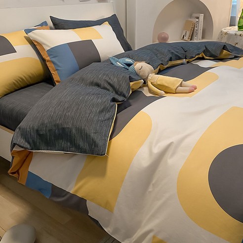 코튼 침대 4 피스 침대 시트 퀼트 커버, 1.5m 이불 커버 200*230, 노르웨이
