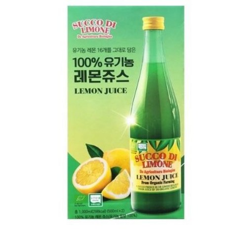유로푸드 유기농 레몬쥬스, 500ml, 3개