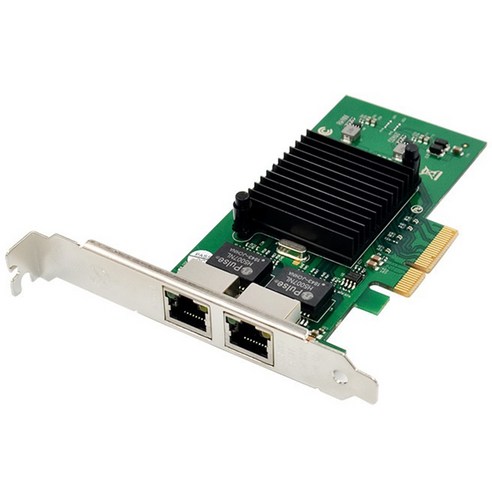 Retemporel Intel 이더넷 82576 컨트롤러용 PCIe X4 기가비트 전기 포트 네트워크 카드, 1개, 초록